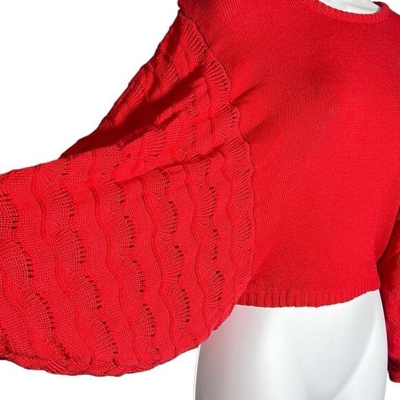 Tulle Batwing cropped Top Size M - Picture 3 of 13